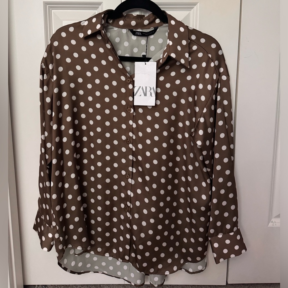 Zara Satin blouse shirt